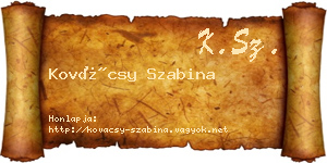 Kovácsy Szabina névjegykártya