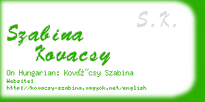 szabina kovacsy business card